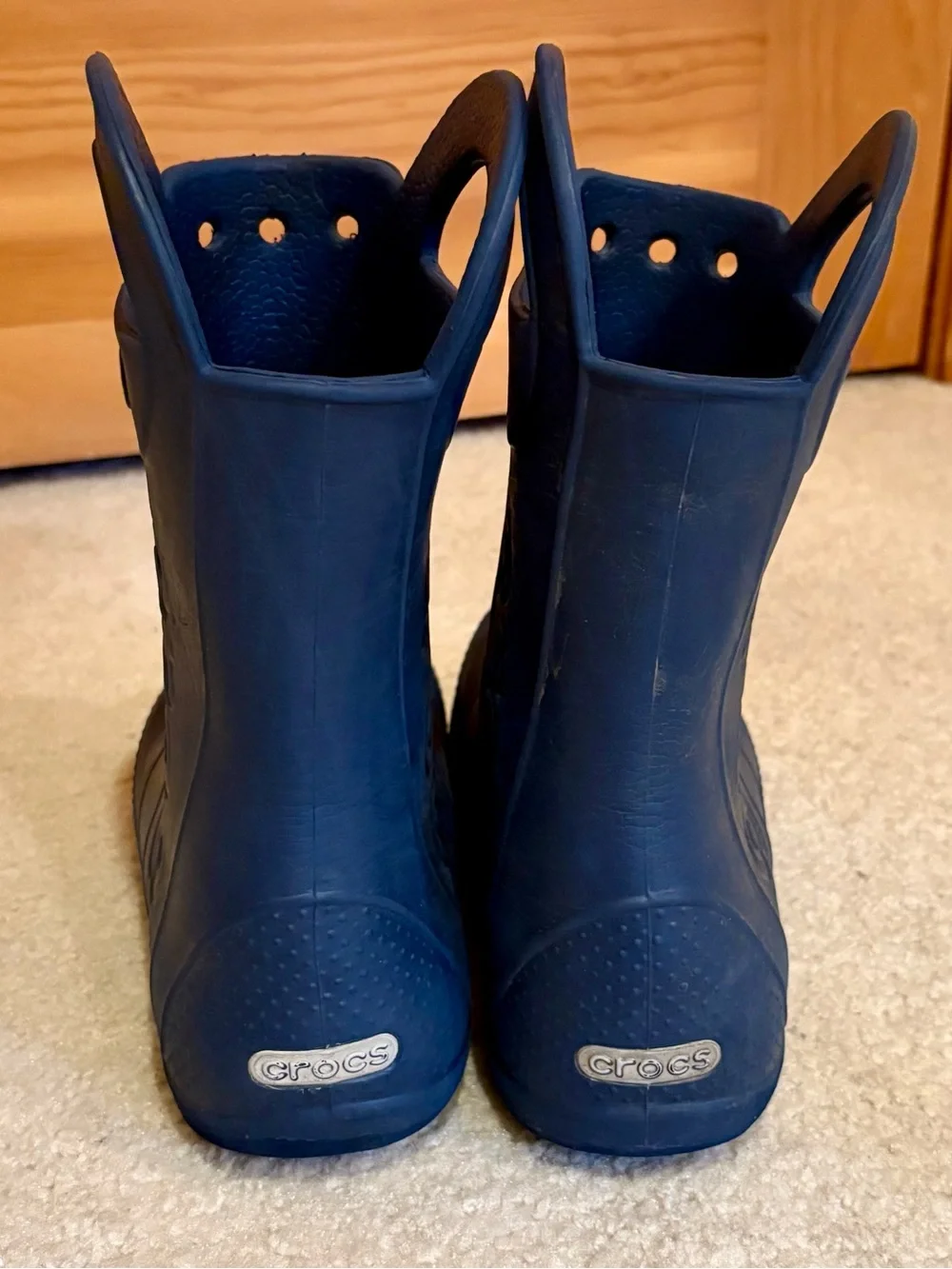 CROCS Kids Navy Blue Rain Boots